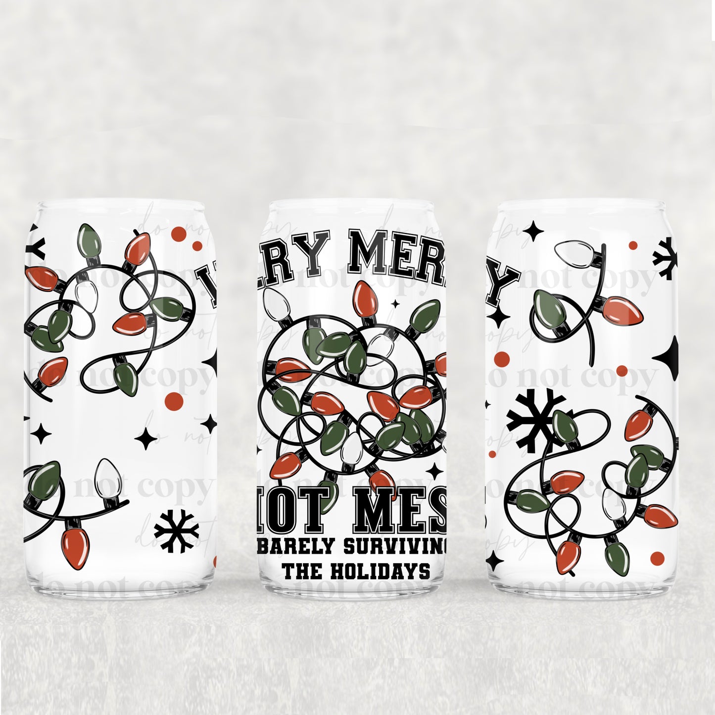 Very Merry Hot Mess Libbey Wrap 16 Oz Transfer