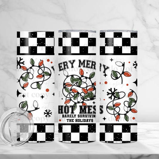 Very Merry Hot Mess Wrap Tumbler Transfer