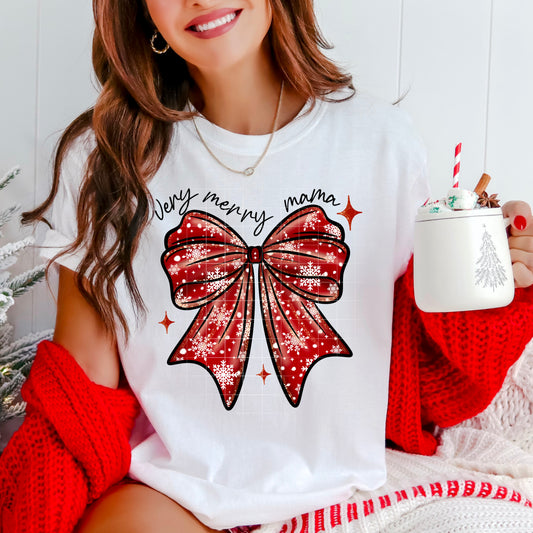 Very Merry Mama Bow Transfer