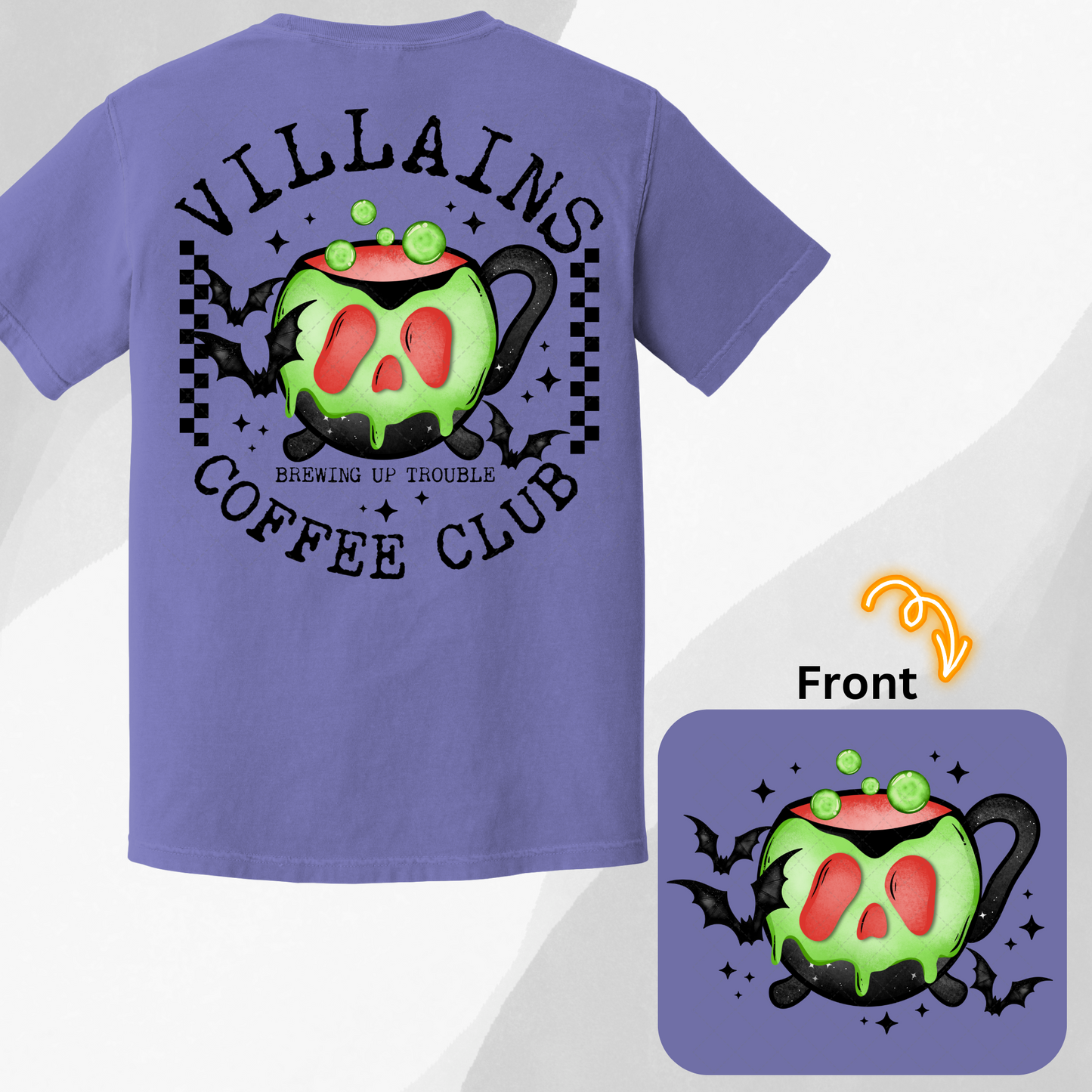 Villians Club Coffee  ** TWO PART* SOLD SEPARATELY** Transfer