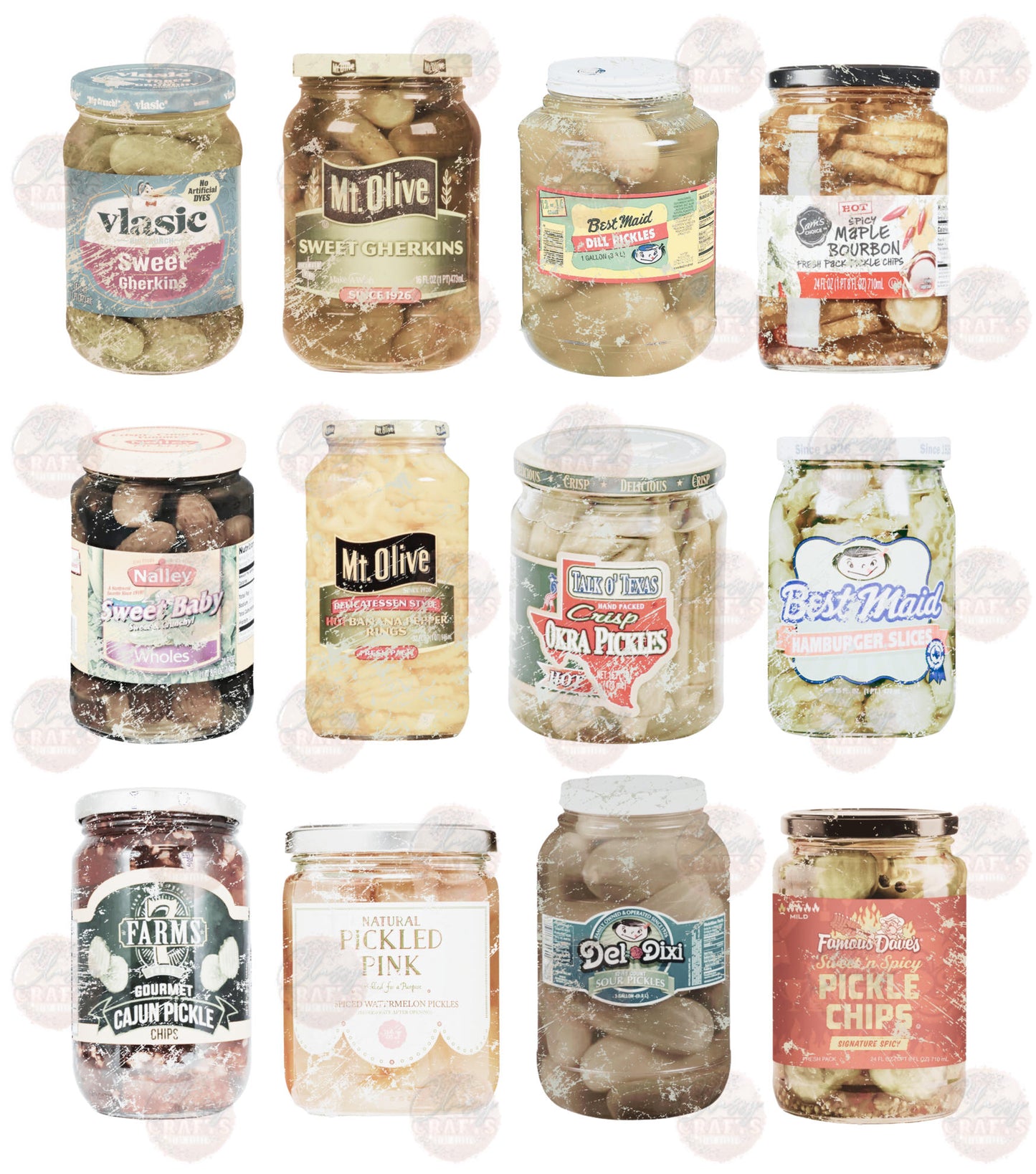 Vintage Look Pickles Transfer