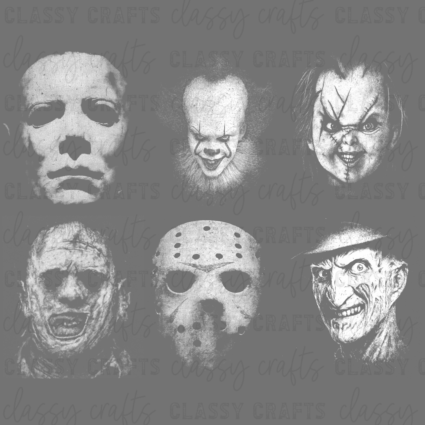 Horror Men Halftone - 30x24 - PREMADE GANG SHEET