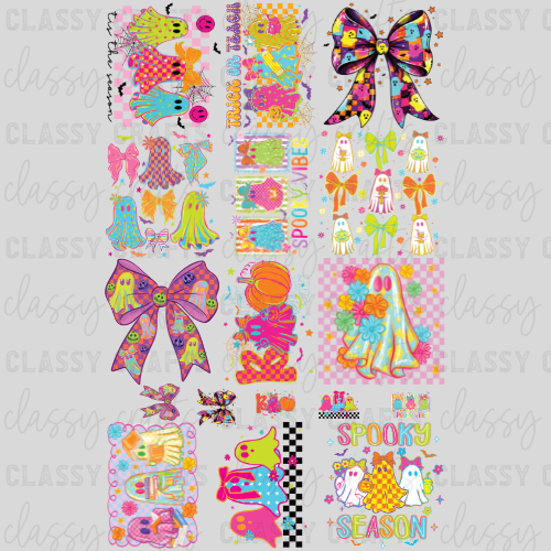 Bright Retro Ghost - 30x48 - PREMADE GANG SHEET