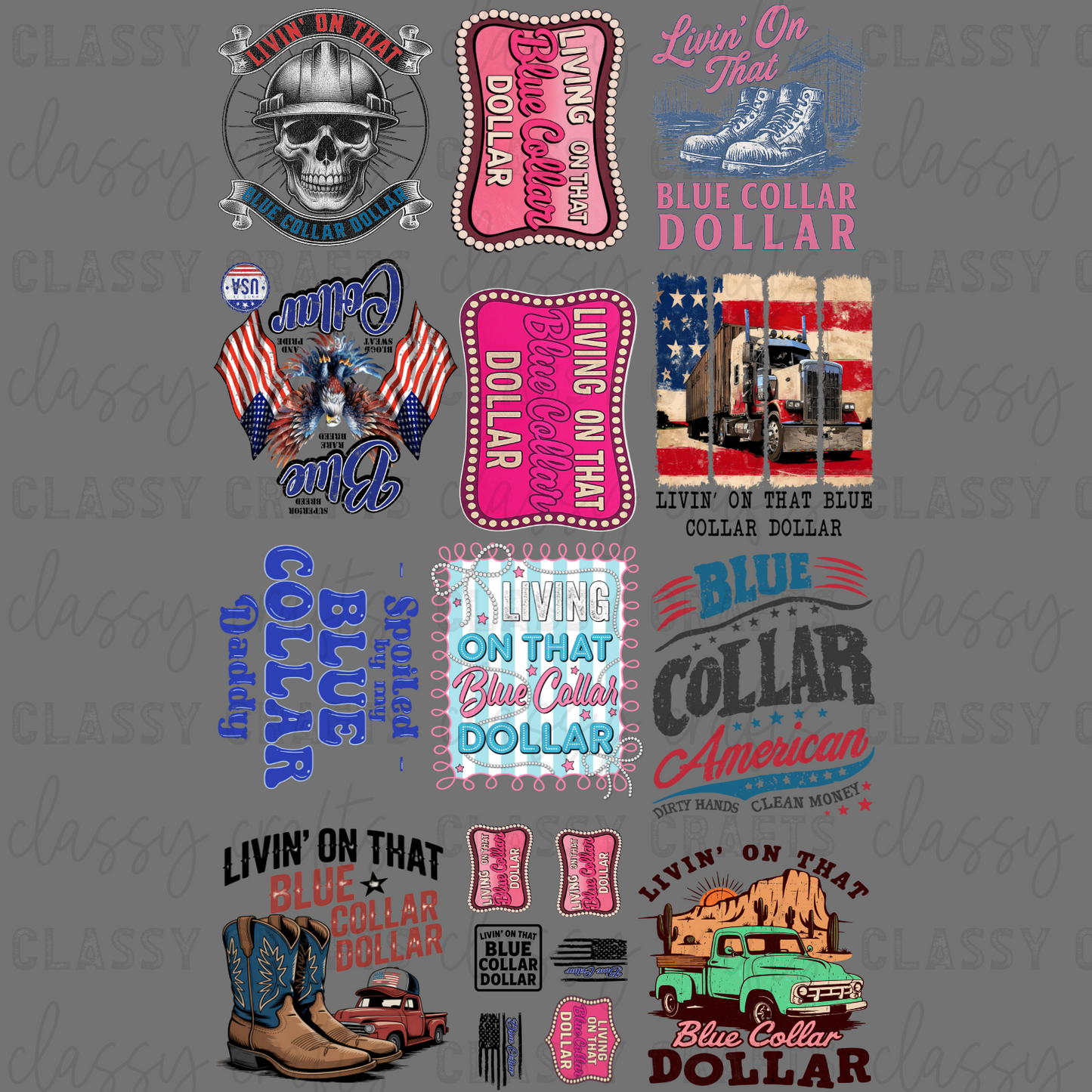 Blue Collar - 30x48 - PREMADE GANG SHEET