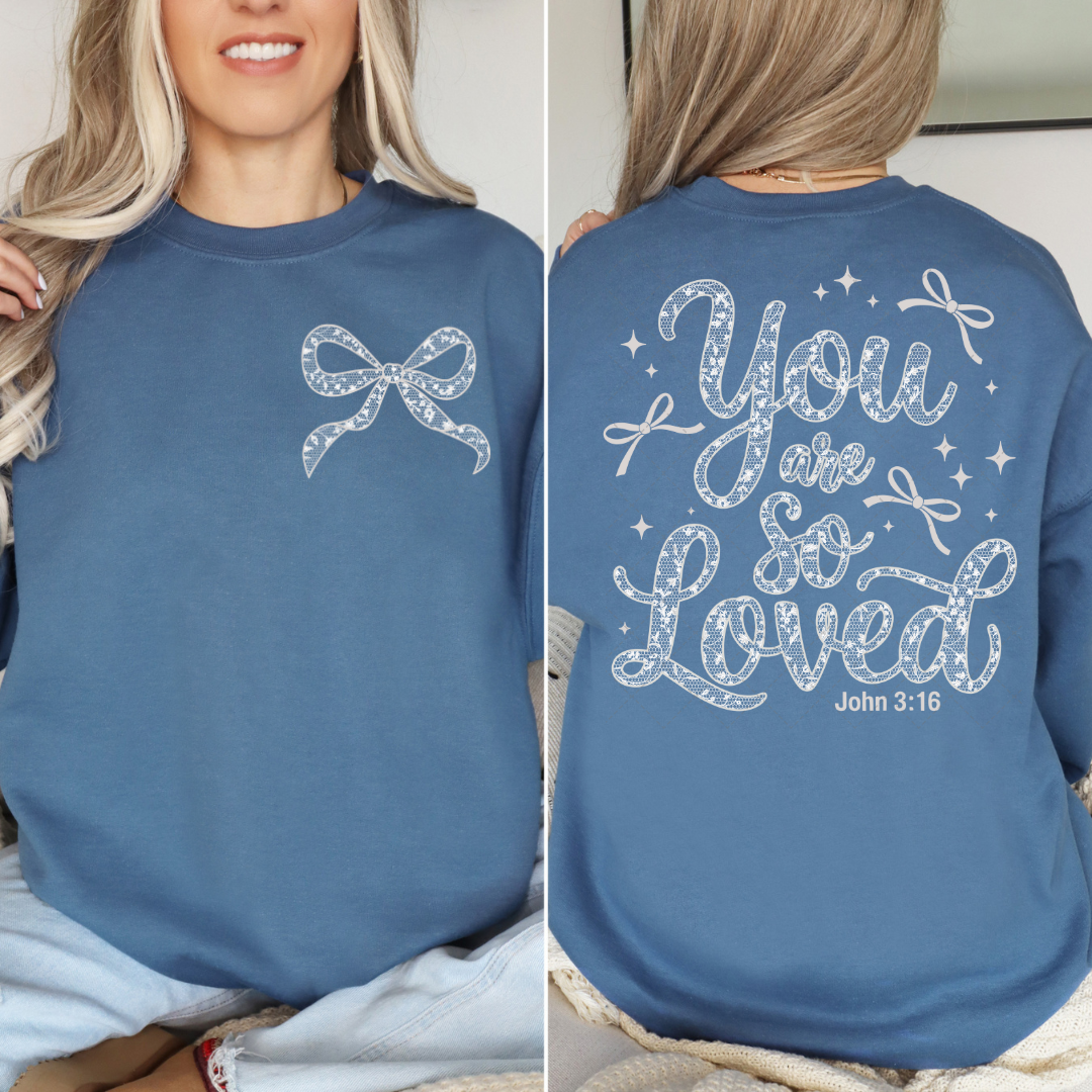 White Lace You Are So Loved Transfer ** TWO PART* SOLD SEPARATELY**