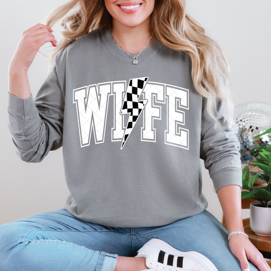 Wifey Varsity Checkered Transfer