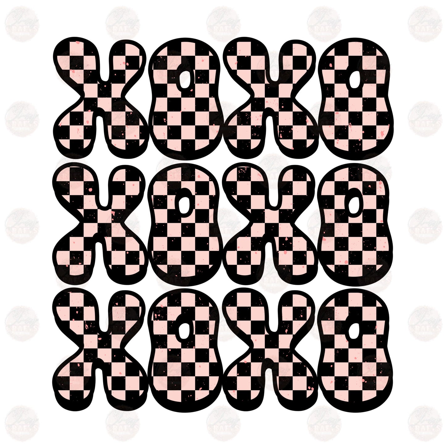 XOXO Black Checkered Transfer