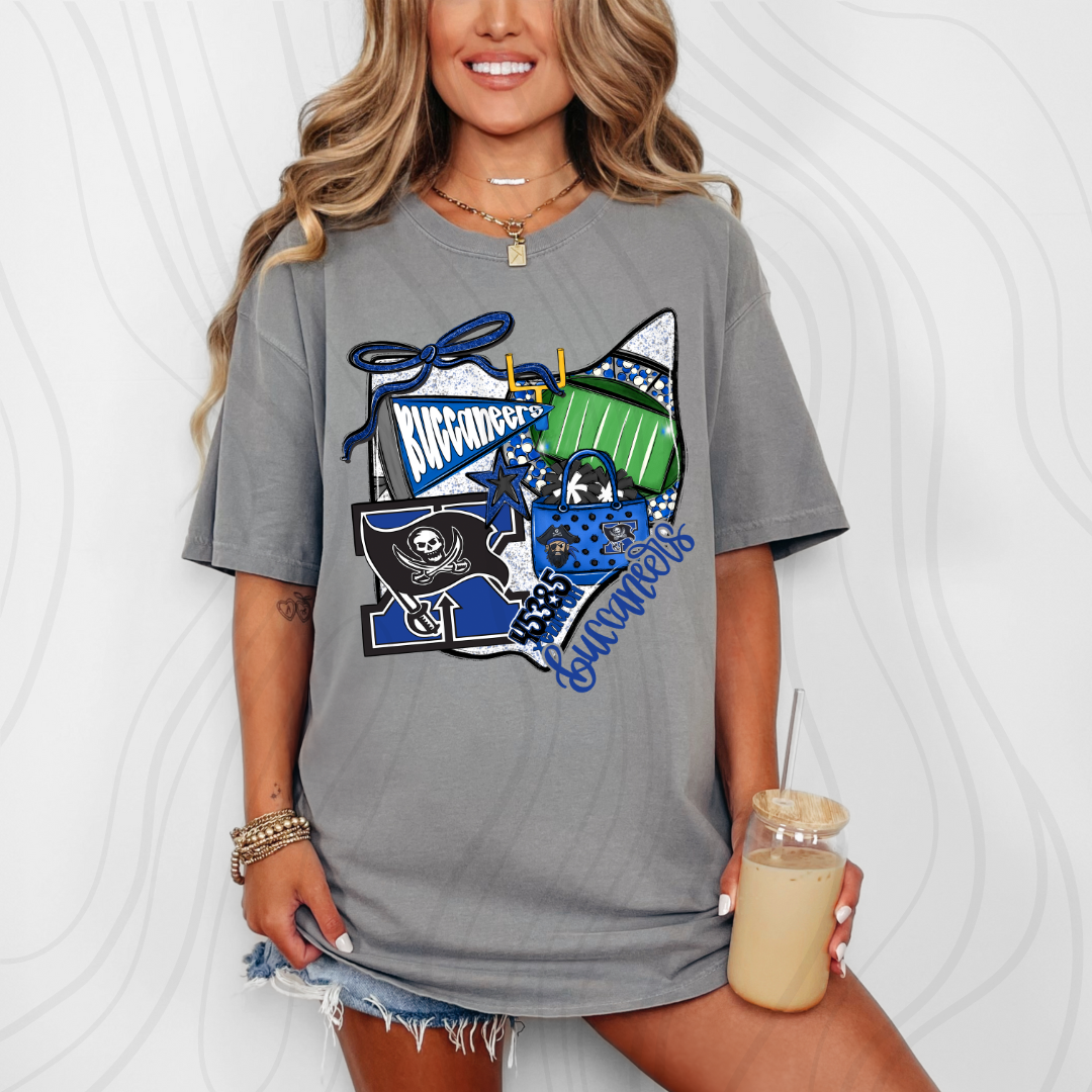 Xenia Buccaneers Game Day Coquette Transfer