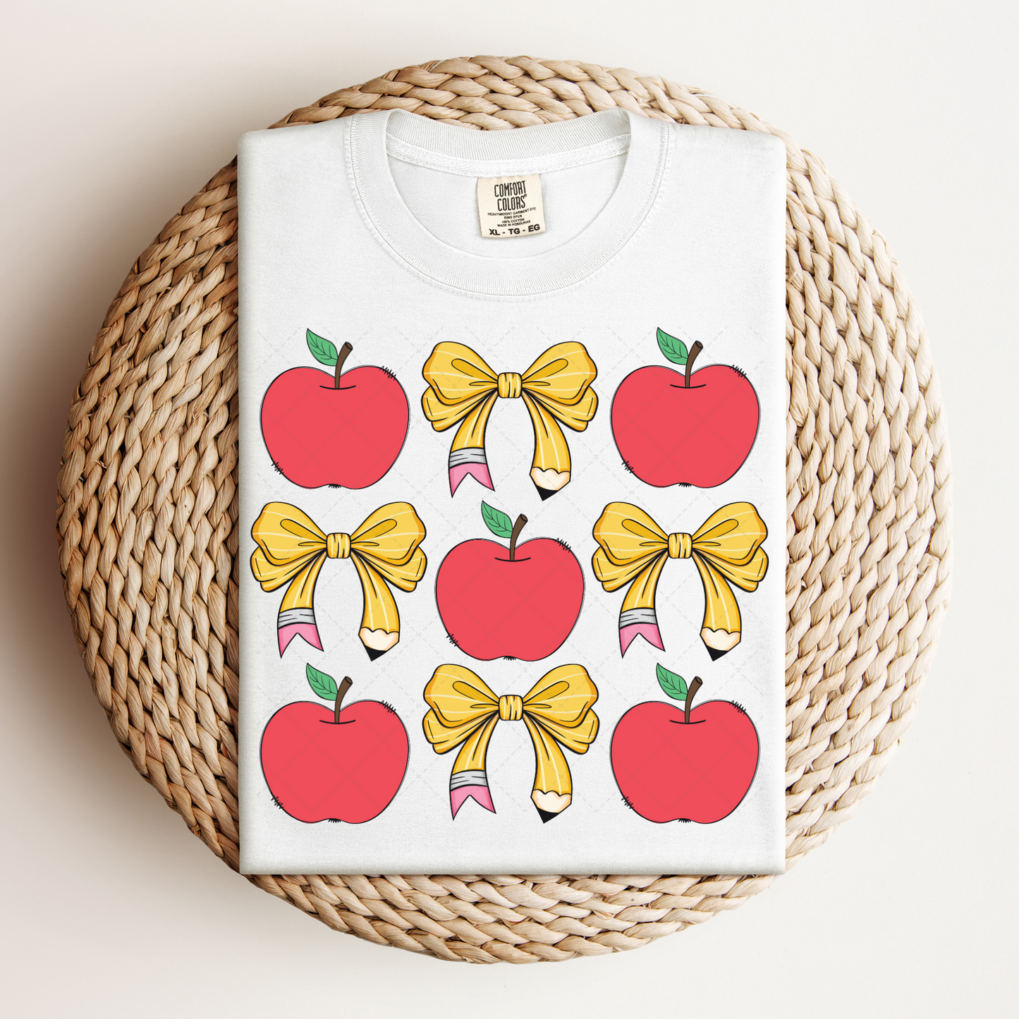 Apple Coquette Pecil Bow Transfer