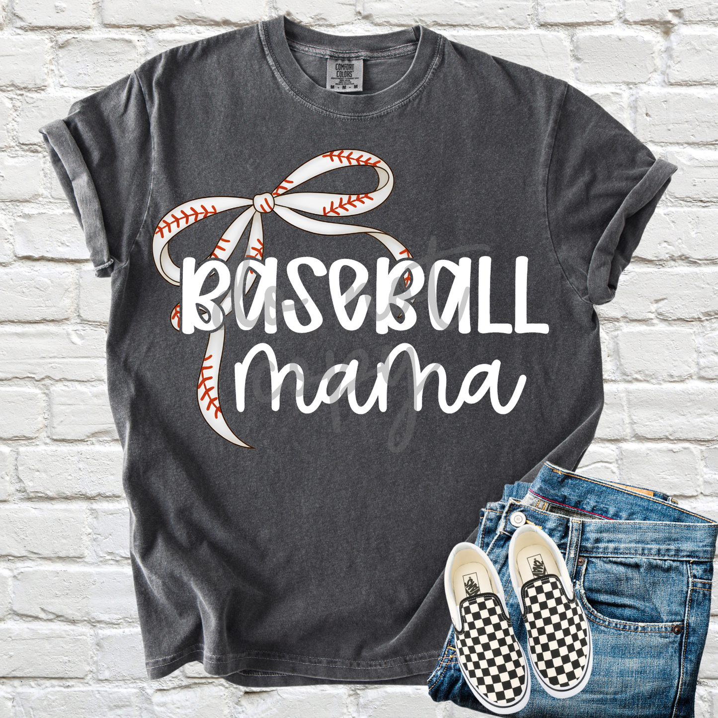 Baseball Bow Mama Transfer **SOLD SEPARATELY**