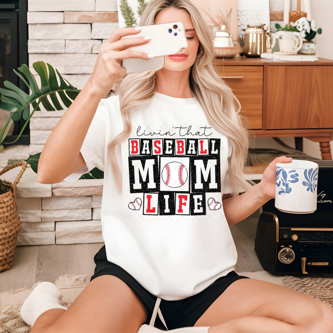 Baseball Mama Life Glitter Transfer