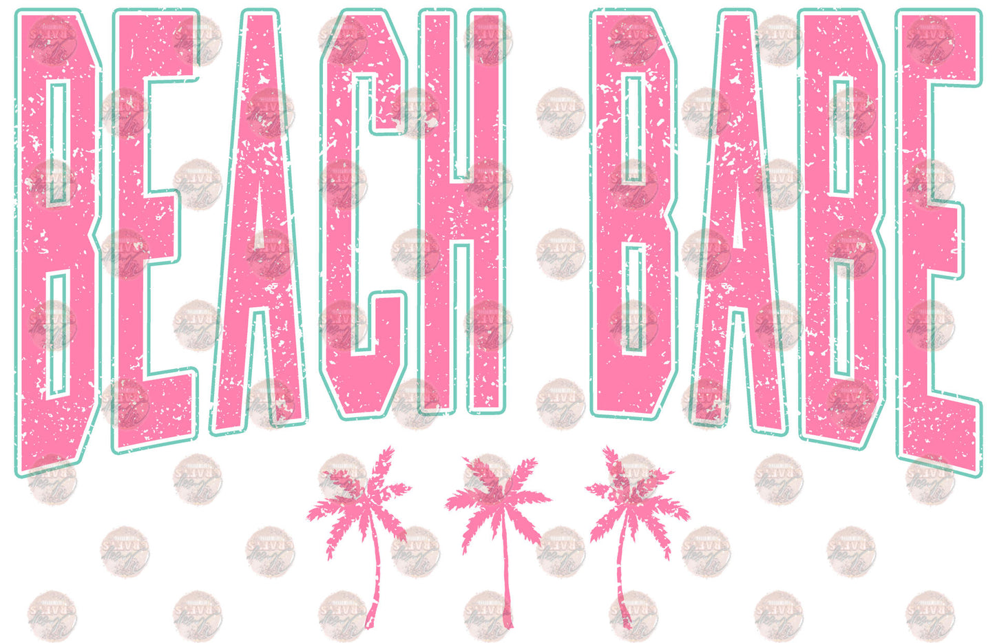 Beach Babe Pink Palms Transfer