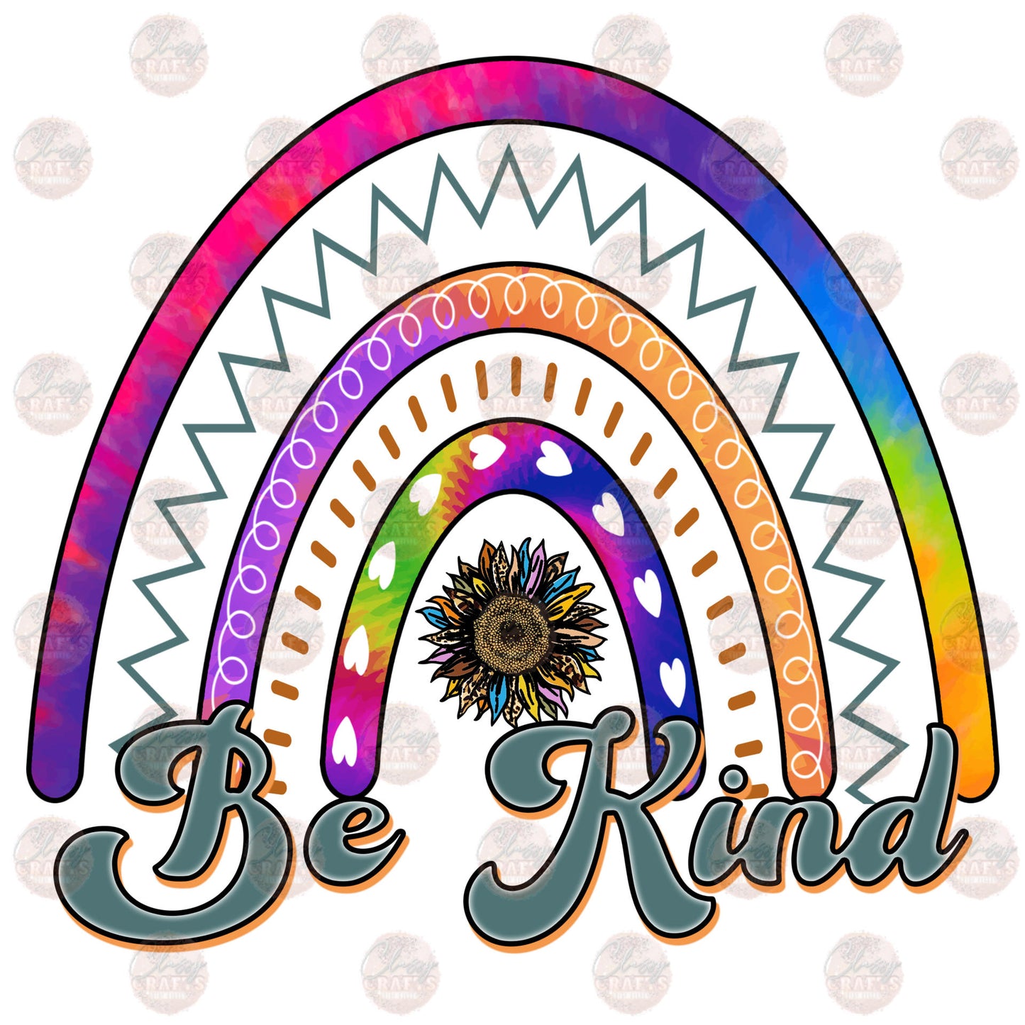 Be Kind Tie Dye Rainbow - Sublimation Transfer