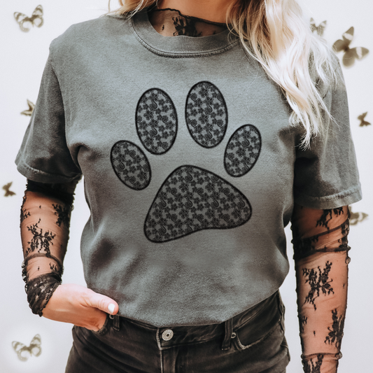 Black Lace Paw Transfer