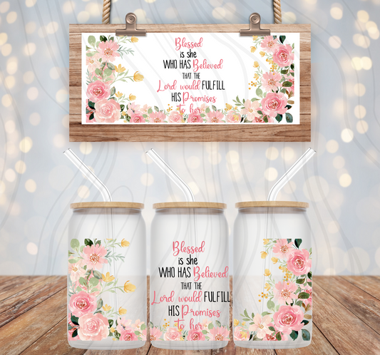 Blessed Pink 16oz Libbey Wrap