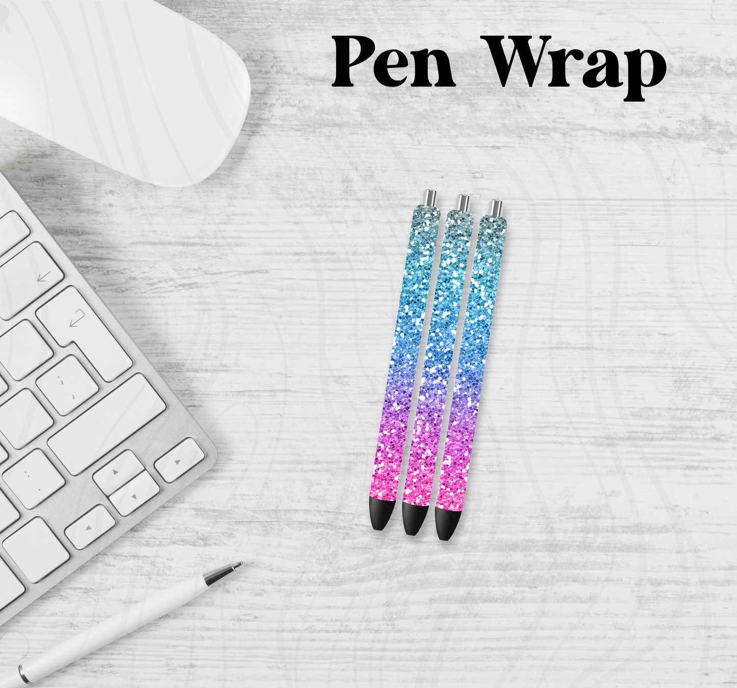Blue Pink Pen Wrap Transfer