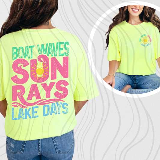 Boat Waves Lake Days Transfer ** TWO PART* SOLD SEPARATELY**