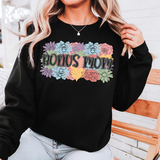 Bonus Mom Floral Transfer