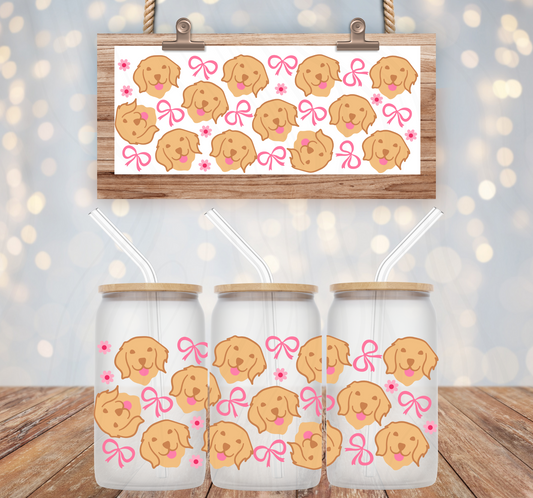 Bows & Dogs 16oz Libbey Wrap Transfer