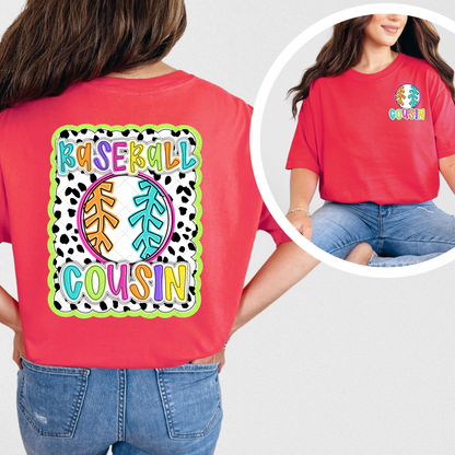 Bright Dotty Baseball Cousin Transfer ** TWO PART* SOLD SEPARATELY**