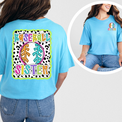 Bright Dotty Baseball Sister Transfer ** TWO PART* SOLD SEPARATELY**