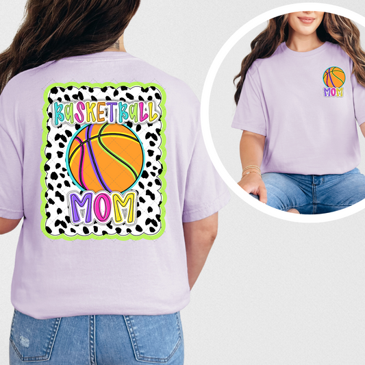 Bright Dotty Basketball Mom Transfer ** TWO PART* SOLD SEPARATELY**