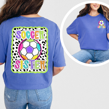 Bright Dotty Soccer Sister Transfer ** TWO PART* SOLD SEPARATELY**