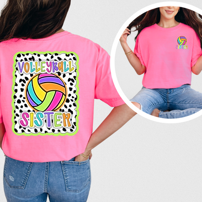 Bright Dotty Volleyball Sister Transfer ** TWO PART* SOLD SEPARATELY**