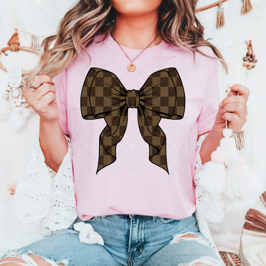 Brown Preppy Bow Transfer