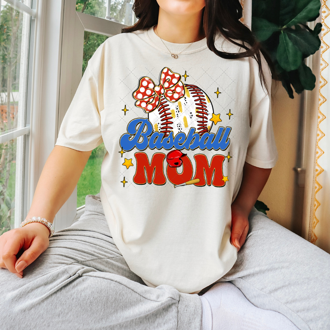 Brush Stroke Baseball Mom Transfer