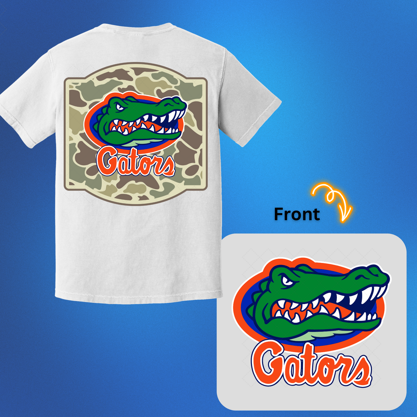 Camo Gators Transfer ** TWO PART* SOLD SEPARATELY**