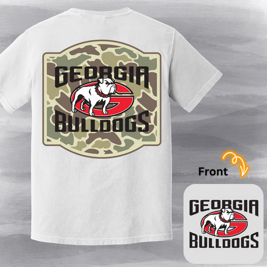 GA Camo Georgia Bulldogs Transfer ** TWO PART* SOLD SEPARATELY**