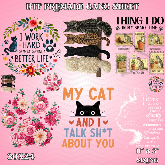 Cat Mama - 30x24 - PREMADE GANG SHEET