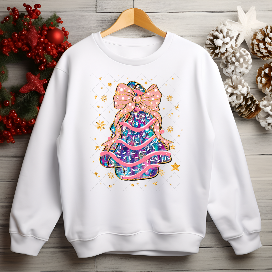 Colorful Christmas Tree Cake Transfer