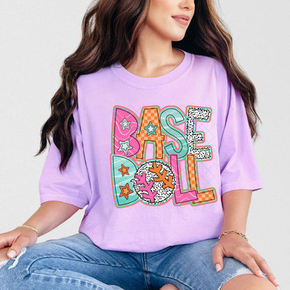 Colorful Retro Baseball Transfer
