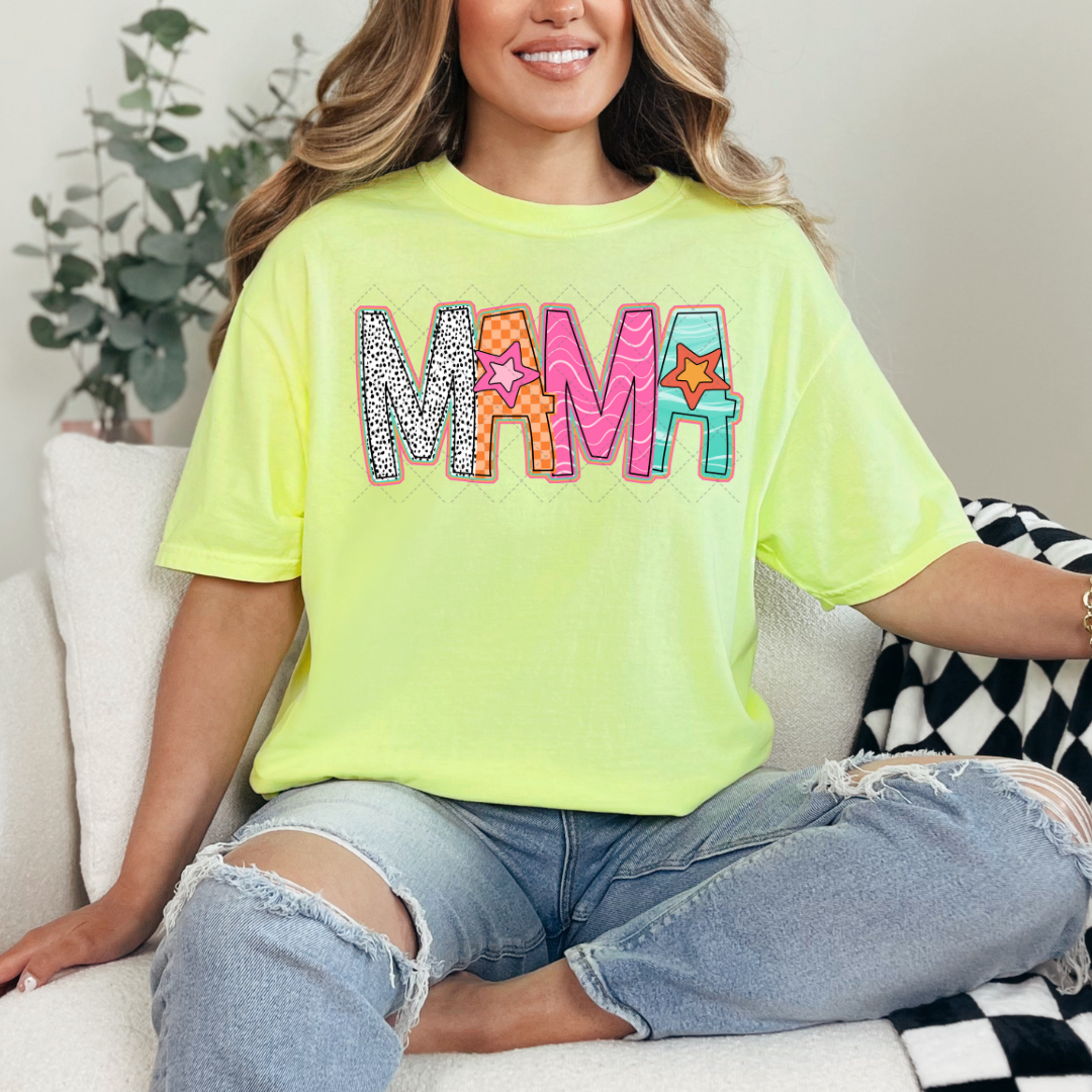 Colorful Retro Mama Transfer