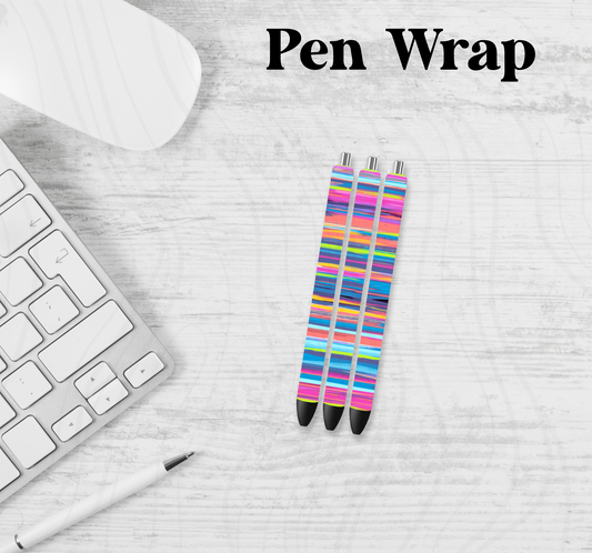 Colorful Stripes Pen Wrap Transfer