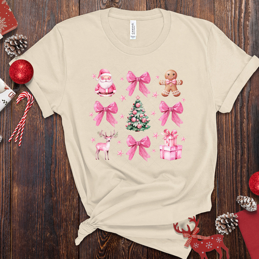 Coquette Pink Christmas Transfer