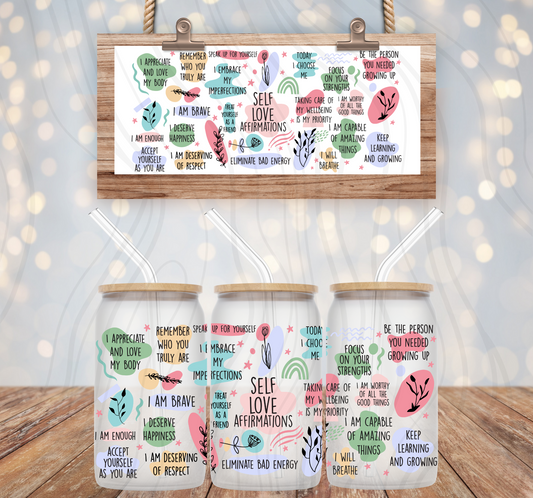Daily Affirmations Self Love 16oz Libbey Wrap