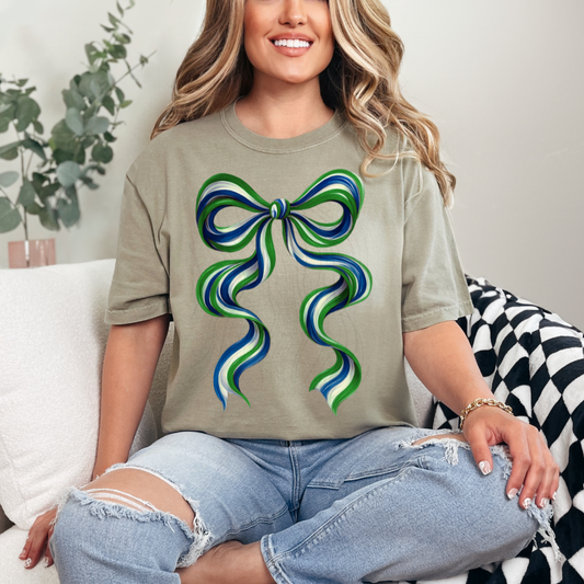 Dark Green Navy Long Bow Transfer
