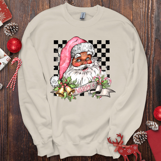 Dark Skin Vintage Santa Transfer