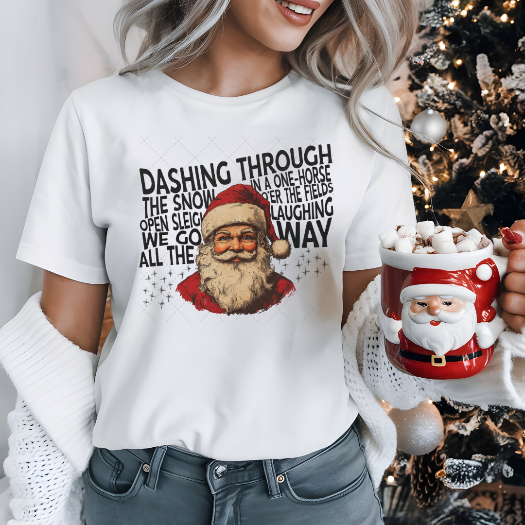 Dashing Through The Snow Santa  Transfer