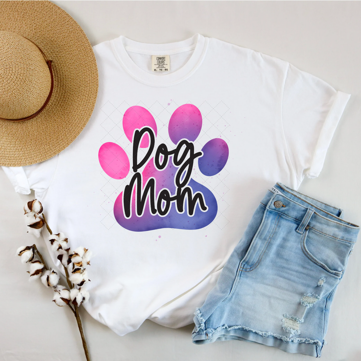 Dog Mom Pink Purple Transfer