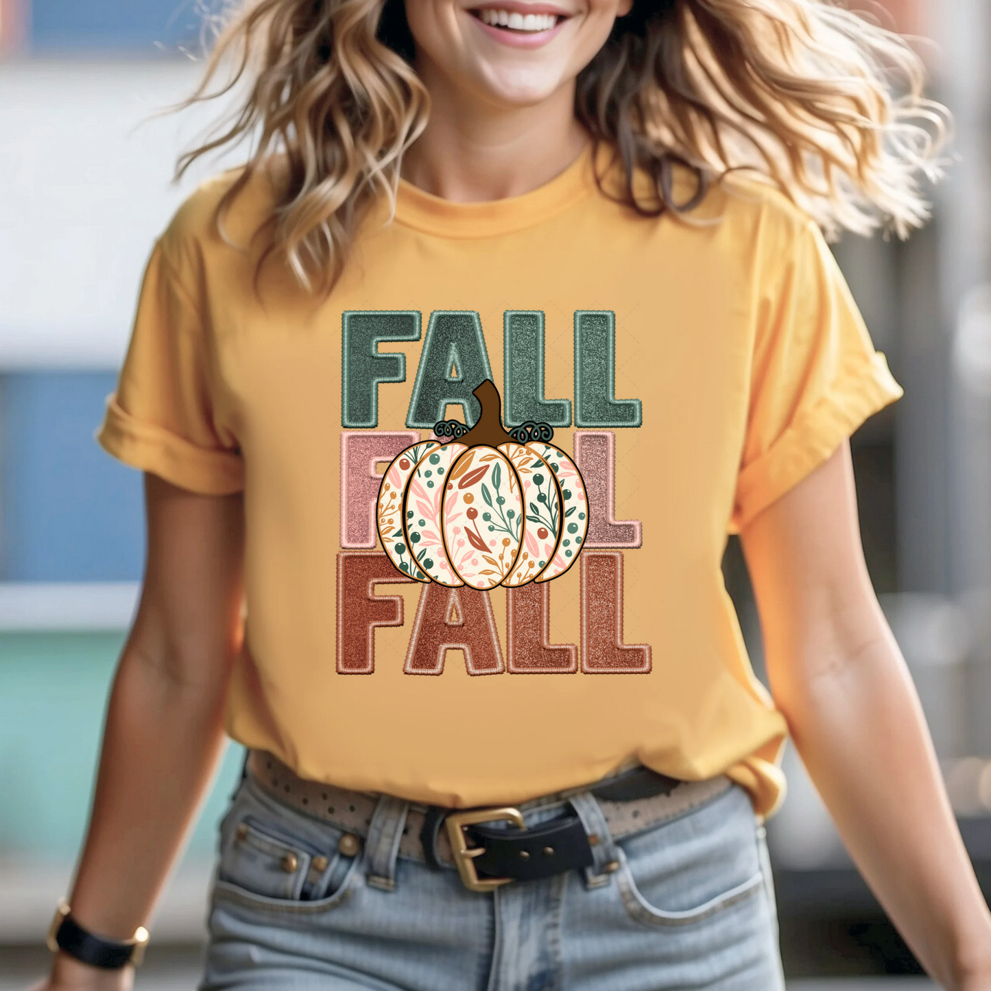 Fall And Floral Pumpkin Transfer