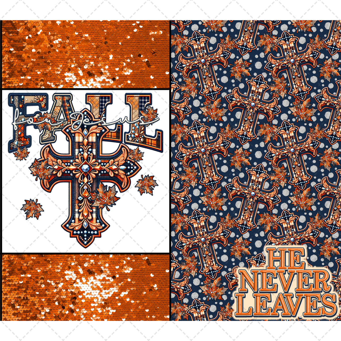 Fall For Jesus Tumbler Wrap - Sublimation Transfer