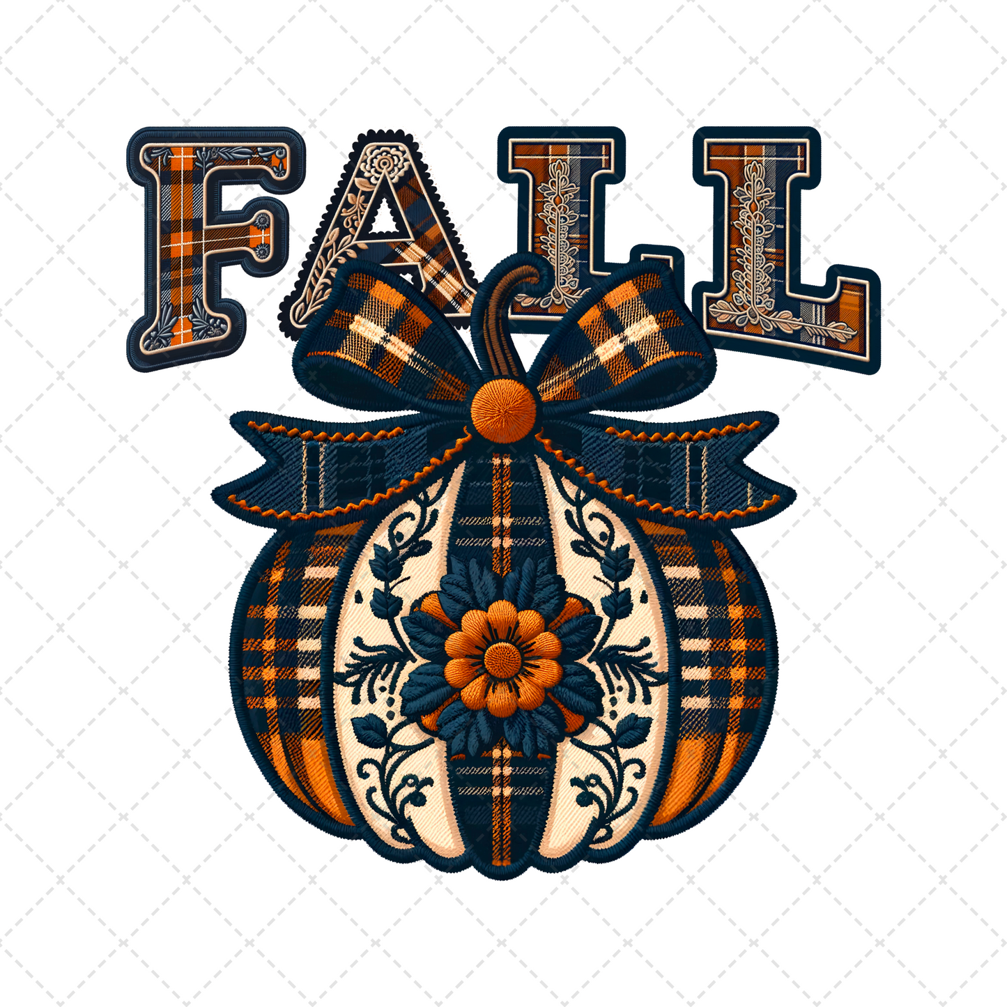 Fall Plaid Pumpkin Transfer