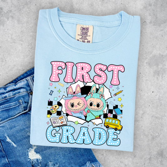 First Grade Checkered Labubu Transfer