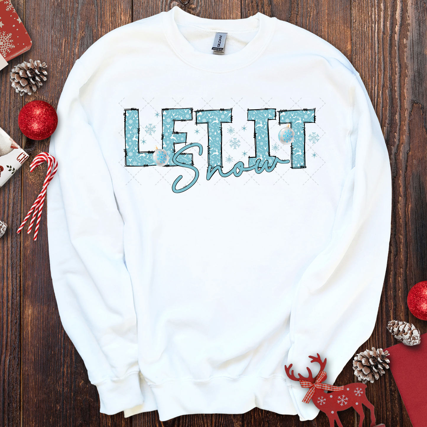 Let It Snow Blue Transfer