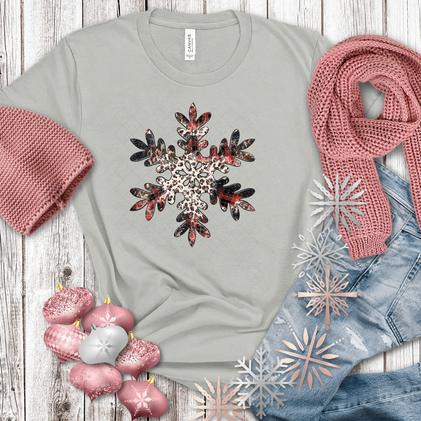 Country Christmas Snowflake Transfer