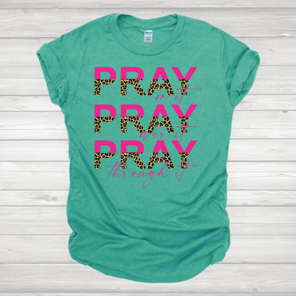 Pray On It Hot Pink Cheetah Transfer